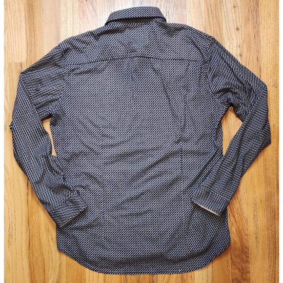 Butter Cloth Shirt Mens XL Regular Fit Geometric Long Sleeve Black Red White - Picture 2 of 8